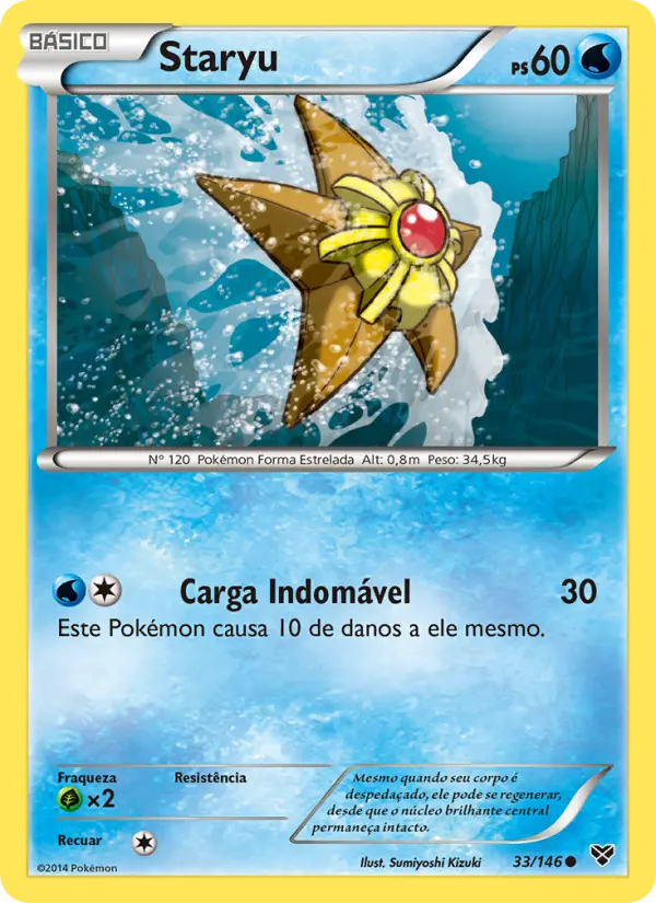 Carta Staryu, número 33/146 da coleção XY