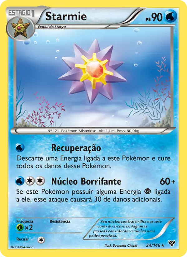 Carta Starmie, número 34/146 da coleção XY