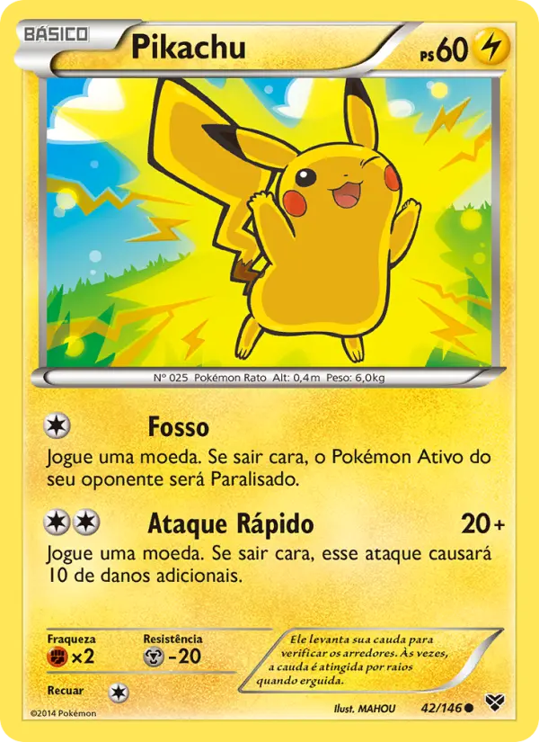 Carta Pikachu, número 42/146 da coleção XY