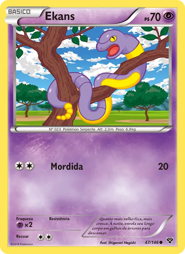 Carta Ekans, número 47/146 da coleção XY