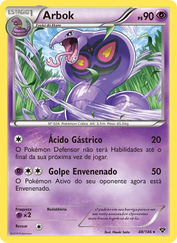 Carta Arbok, número 48/146 da coleção XY