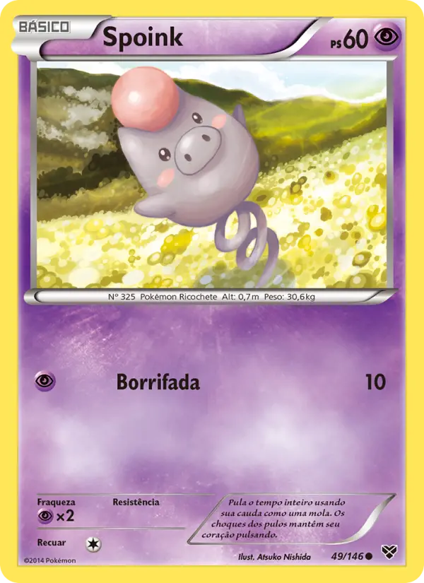 Carta Spoink, número 49/146 da coleção XY