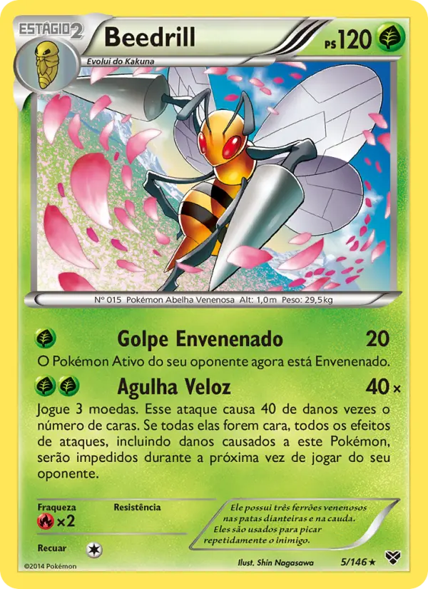 Carta Beedrill, número 5/146 da coleção XY