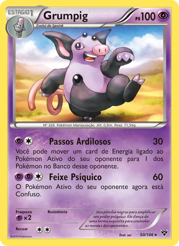 Carta Grumpig, número 50/146 da coleção XY
