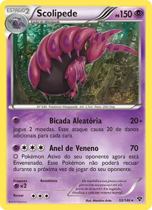 Carta Scolipede, número 53/146 da coleção XY