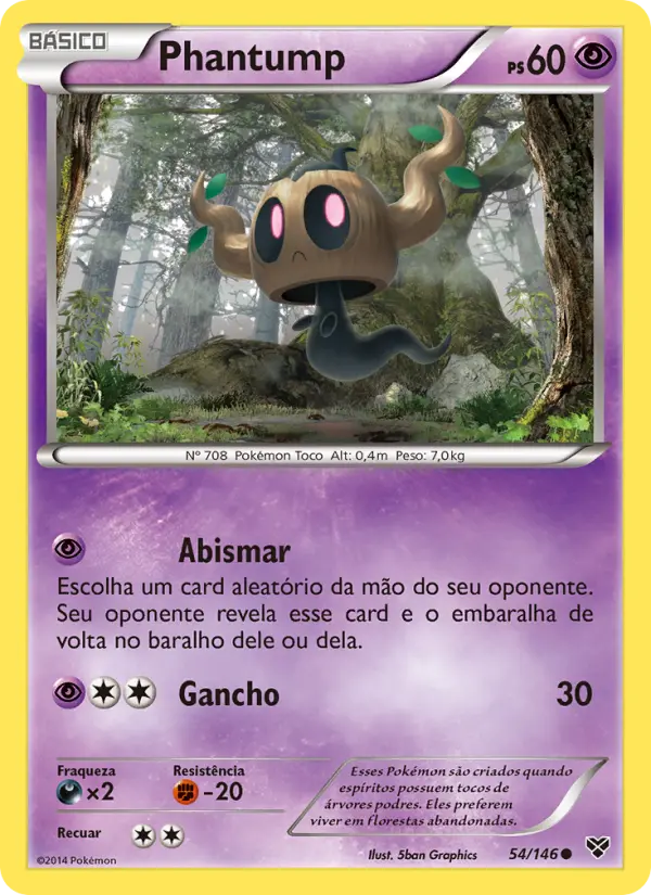Carta Phantump, número 54/146 da coleção XY