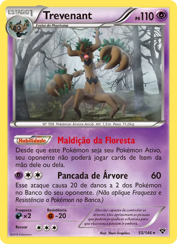 Carta Trevenant, número 55/146 da coleção XY