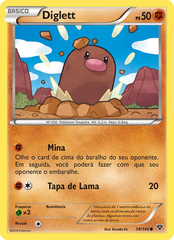Carta Diglett, número 58/146 da coleção XY