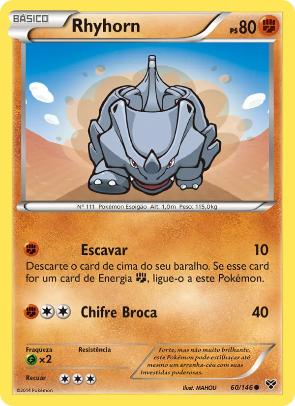 Carta Rhyhorn, número 60/146 da coleção XY