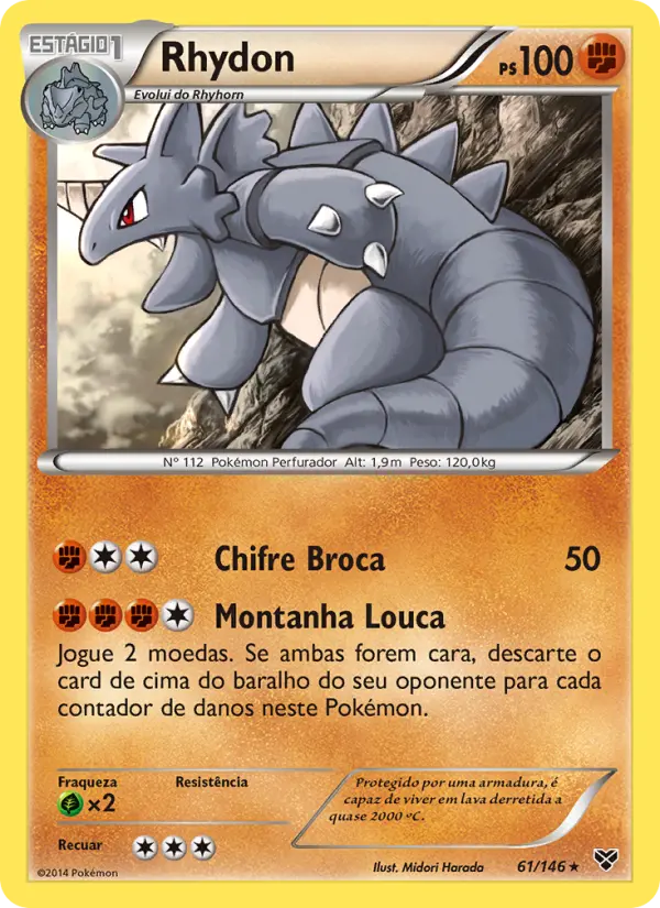 Carta Rhydon, número 61/146 da coleção XY