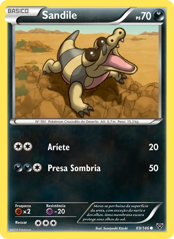 Carta Sandile, número 69/146 da coleção XY