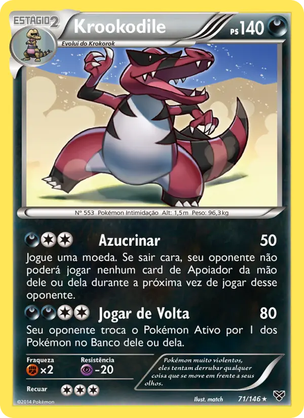 Carta Krookodile, número 71/146 da coleção XY