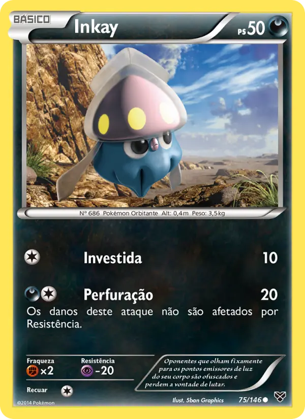 Carta Inkay, número 75/146 da coleção XY