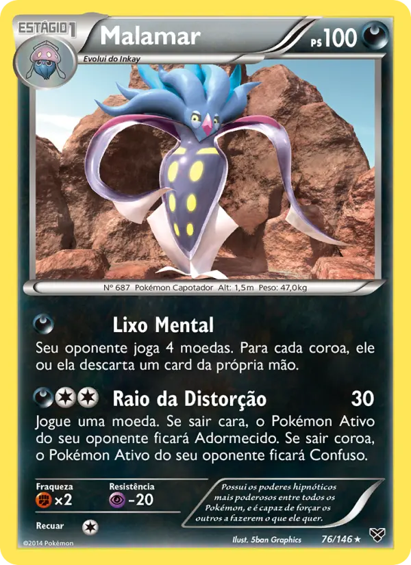Carta Malamar, número 76/146 da coleção XY