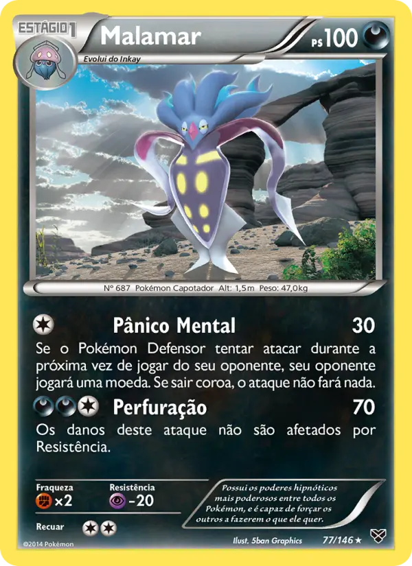 Carta Malamar, número 77/146 da coleção XY