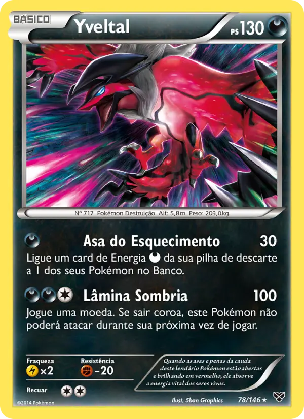 Carta Yveltal, número 78/146 da coleção XY