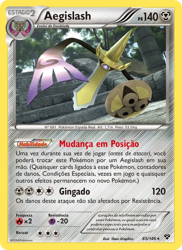 Carta Aegislash, número 85/146 da coleção XY
