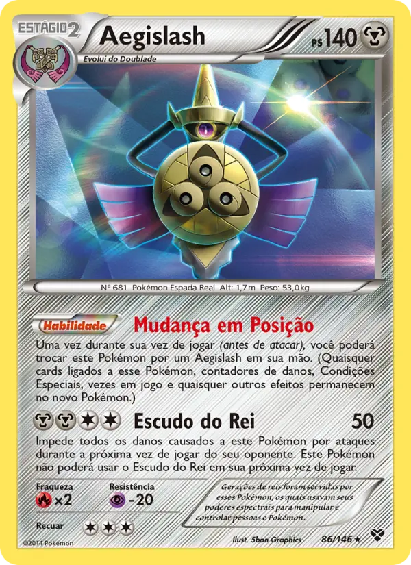 Carta Aegislash, número 86/146 da coleção XY