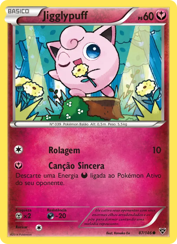 Carta Jigglypuff, número 87/146 da coleção XY