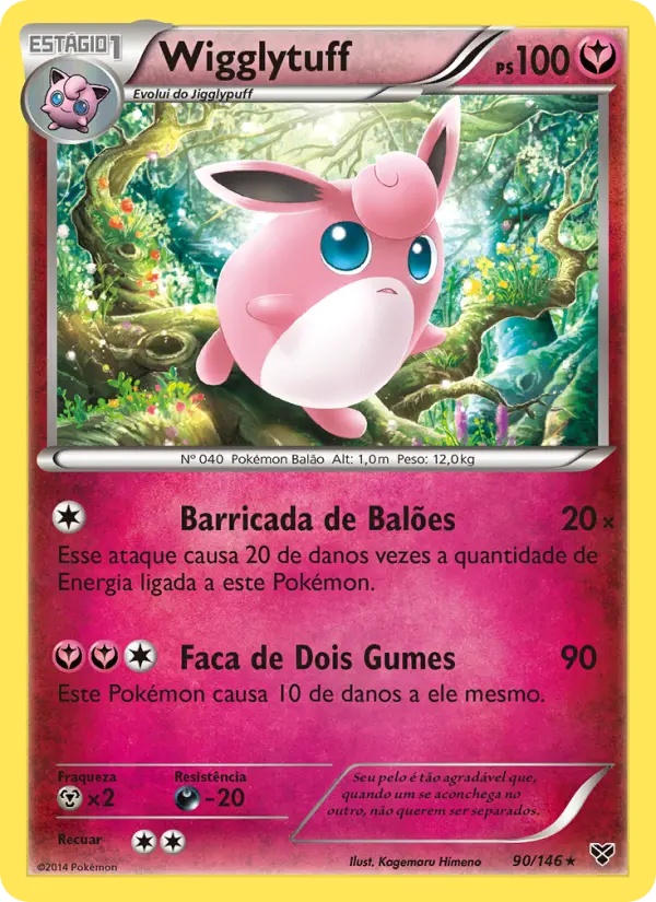 Carta Wigglytuff, número 90/146 da coleção XY