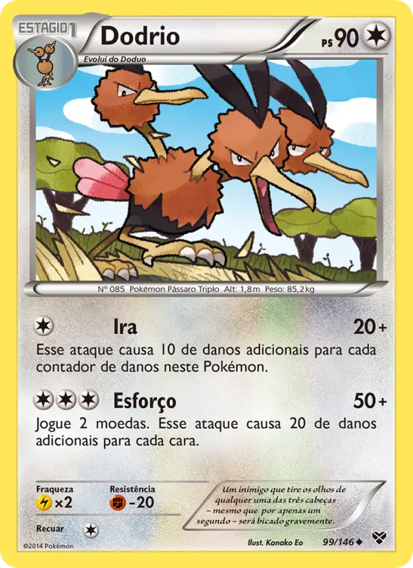 Carta Dodrio, número 99/146 da coleção XY