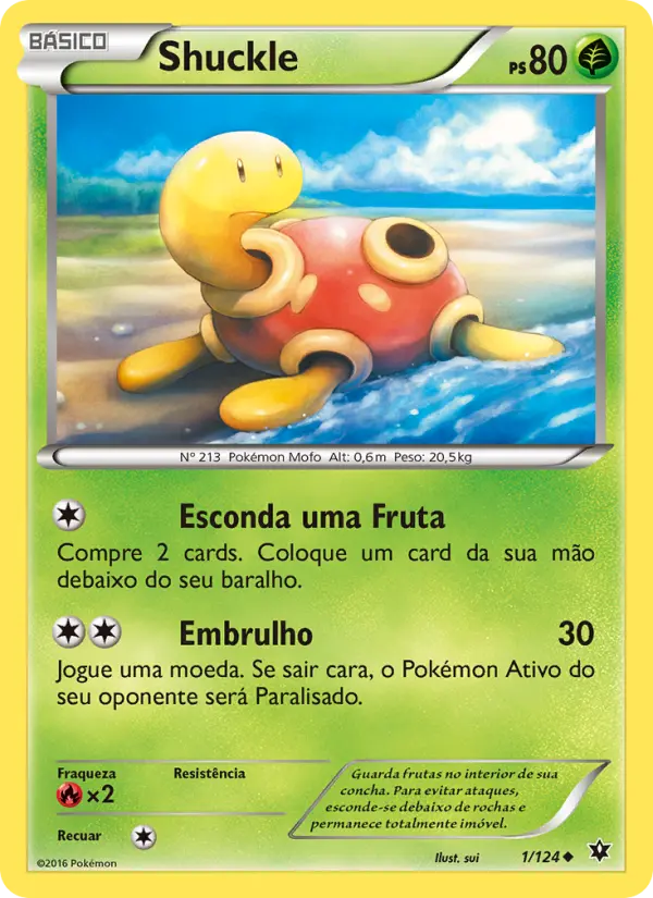 Carta Shuckle, número 1/124 da coleção Fusão de Destinos