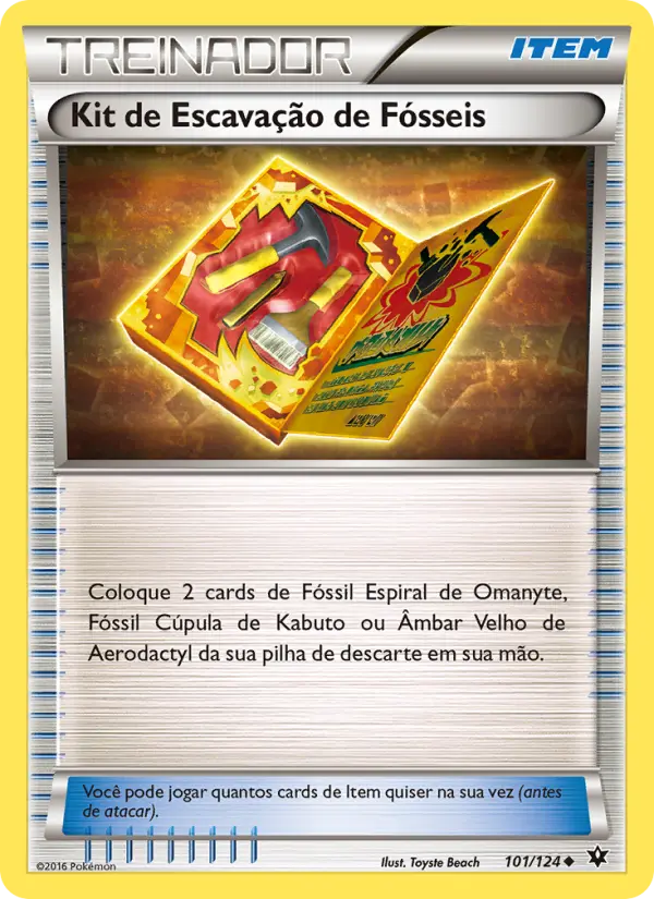 Carta Kit de Escavação de Fósseis, número 101/124 da coleção Fusão de Destinos