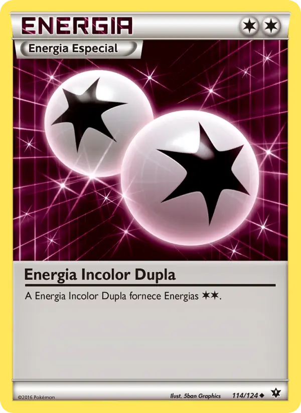 Carta Energia Incolor Dupla, número 114/124 da coleção Fusão de Destinos