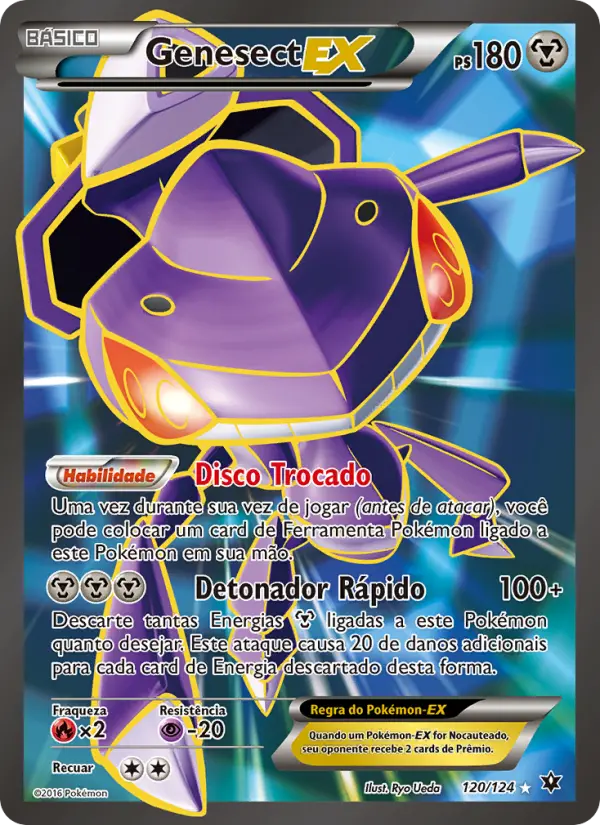 Carta Genesect EX, número 120/124 da coleção Fusão de Destinos