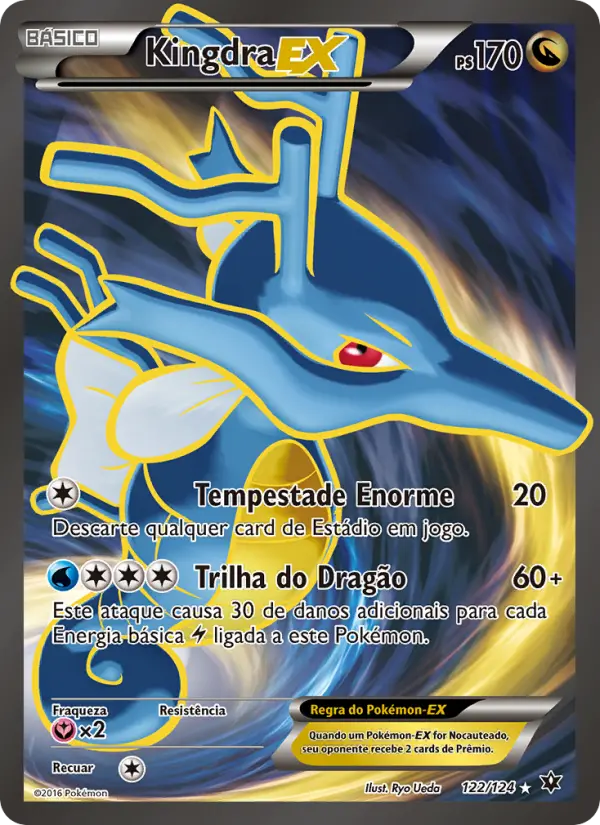 Carta Kingdra EX, número 122/124 da coleção Fusão de Destinos
