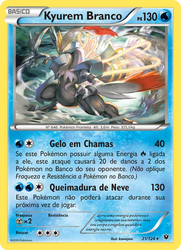 Carta Kyurem Branco, número 21/124 da coleção Fusão de Destinos