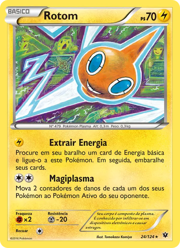 Carta Rotom, número 24/124 da coleção Fusão de Destinos
