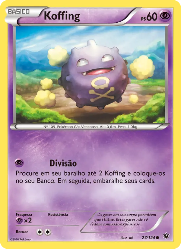Carta Koffing, número 27/124 da coleção Fusão de Destinos