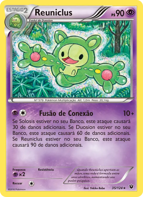 Carta Reuniclus, número 35/124 da coleção Fusão de Destinos