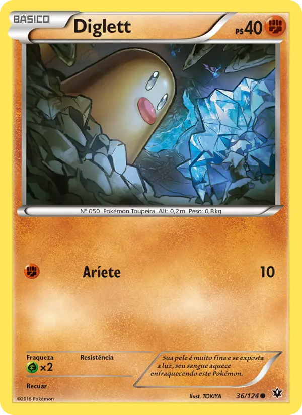 Carta Diglett, número 36/124 da coleção Fusão de Destinos