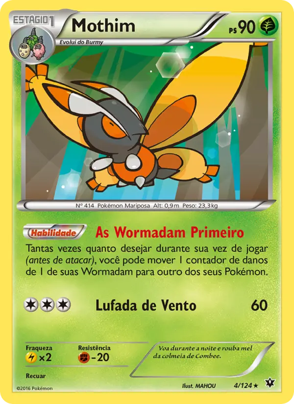 Carta Mothim, número 4/124 da coleção Fusão de Destinos