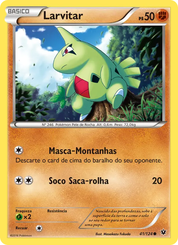 Carta Larvitar, número 41/124 da coleção Fusão de Destinos