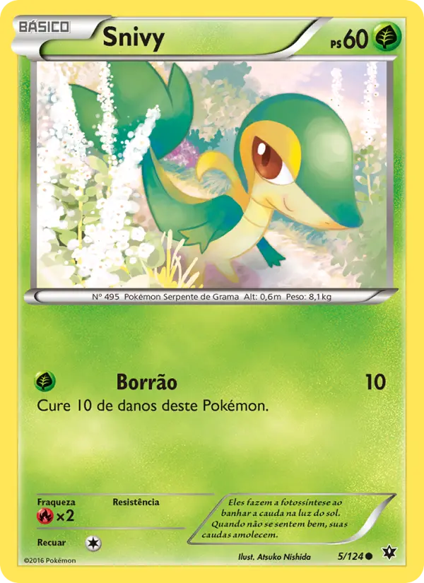 Carta Snivy, número 5/124 da coleção Fusão de Destinos