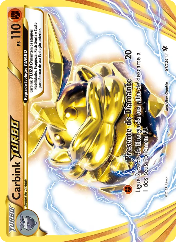 Carta Carbink TURBO, número 51/124 da coleção Fusão de Destinos