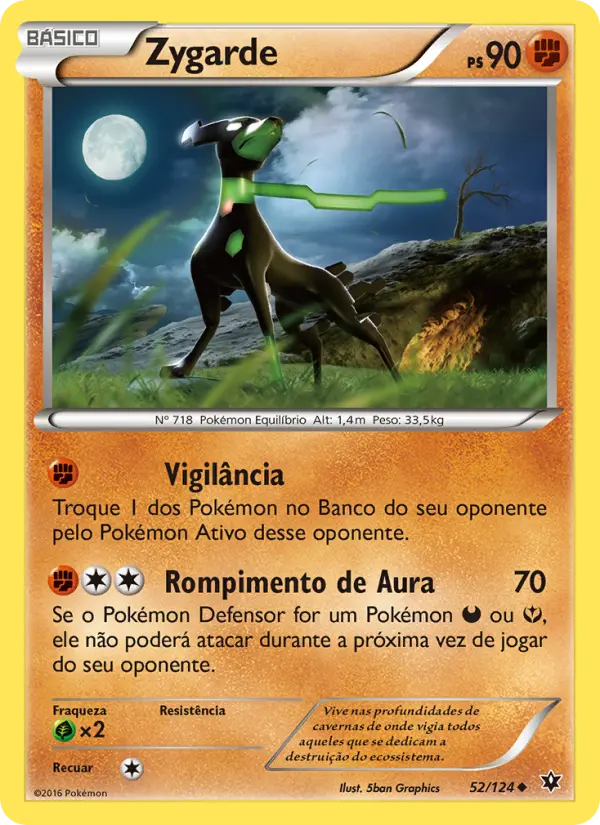 Carta Zygarde, número 52/124 da coleção Fusão de Destinos