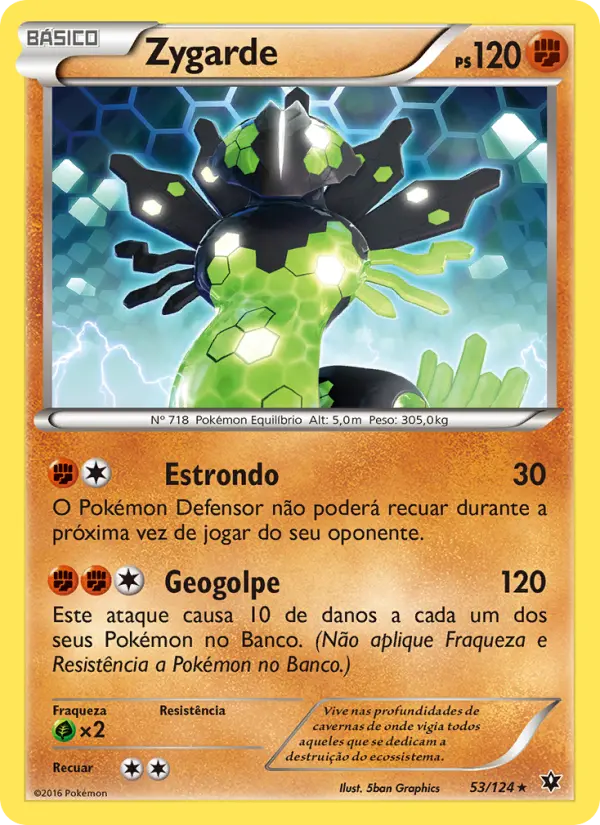 Carta Zygarde, número 53/124 da coleção Fusão de Destinos