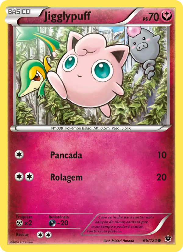 Carta Jigglypuff, número 65/124 da coleção Fusão de Destinos