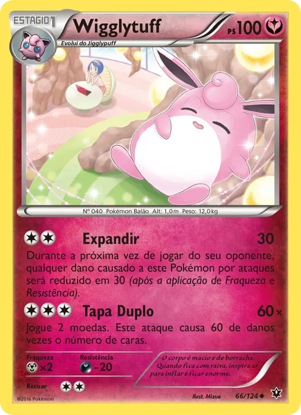 Carta Wigglytuff, número 66/124 da coleção Fusão de Destinos