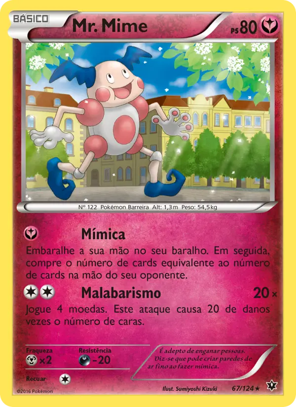 Carta Mr. Mime, número 67/124 da coleção Fusão de Destinos