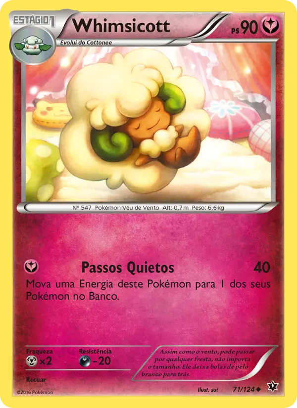 Carta Whimsicott, número 71/124 da coleção Fusão de Destinos