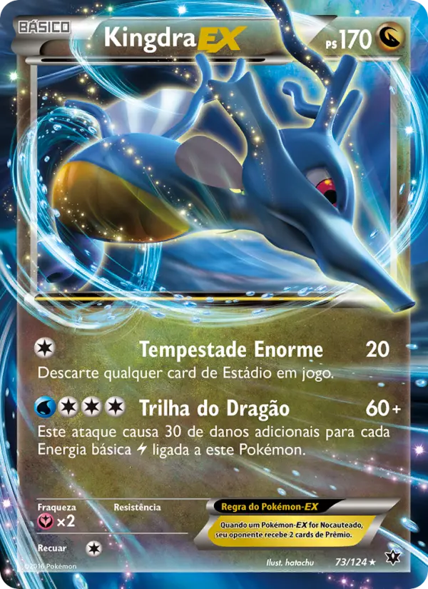 Carta Kingdra EX, número 73/124 da coleção Fusão de Destinos