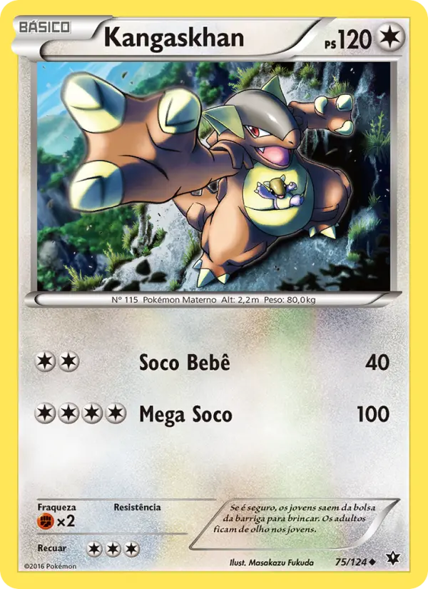 Carta Kangaskhan, número 75/124 da coleção Fusão de Destinos