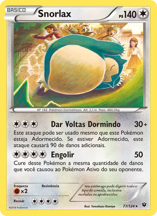 Carta Snorlax, número 77/124 da coleção Fusão de Destinos