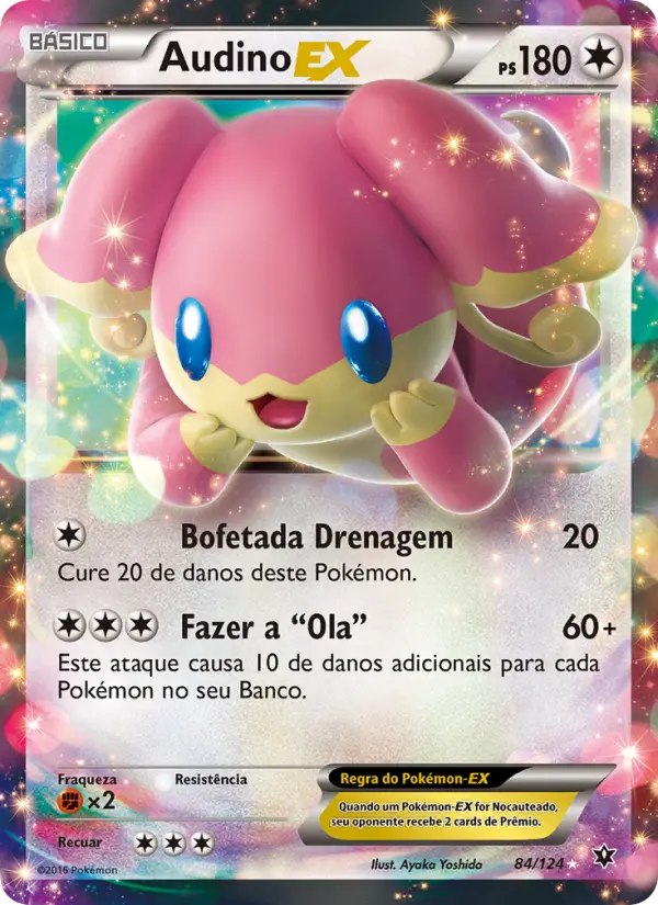 Carta Audino EX, número 84/124 da coleção Fusão de Destinos