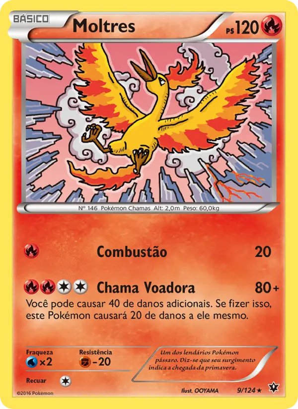 Carta Moltres, número 9/124 da coleção Fusão de Destinos